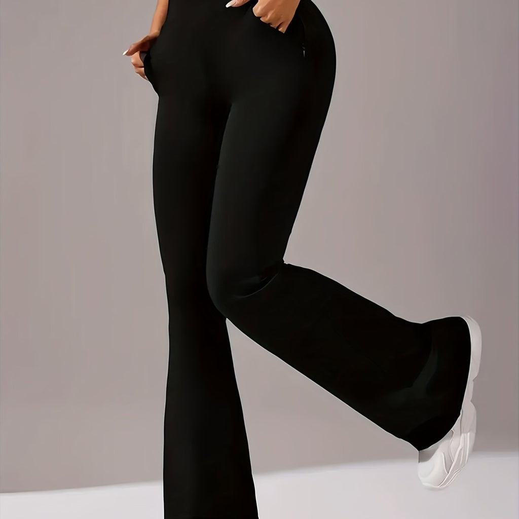 Effortless Comfort: Women's Flare Pants with Tummy Control