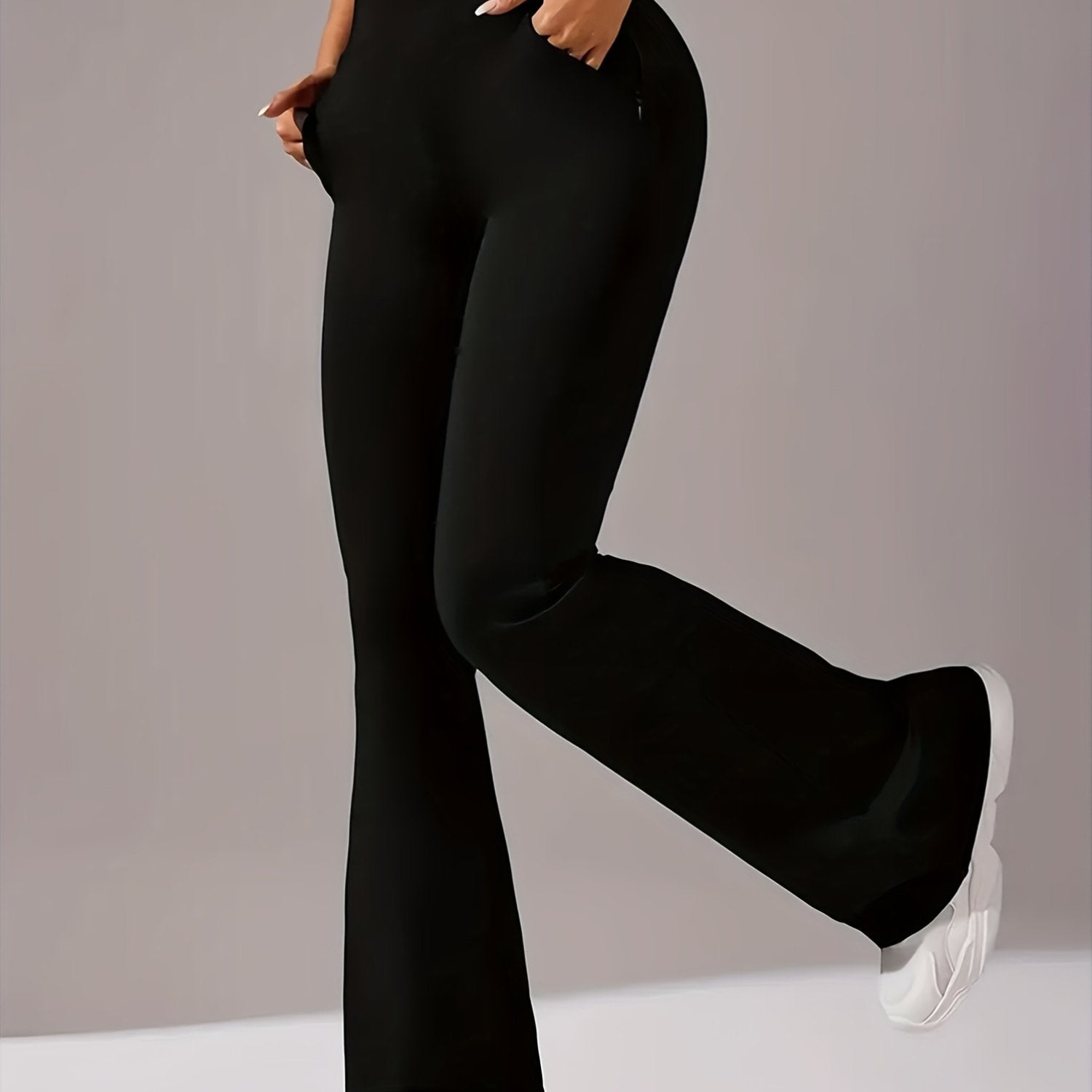 Effortless Comfort: Women's Flare Pants with Tummy Control
