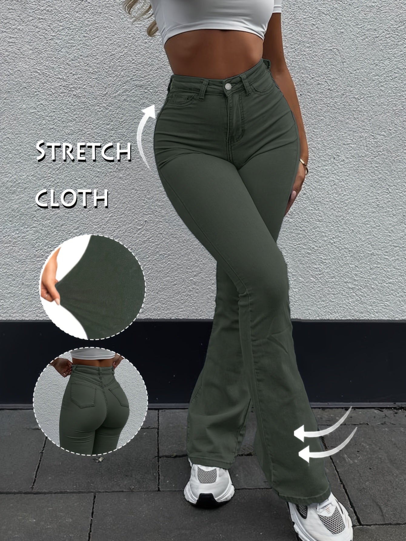 Jeans de ganga desbotados e de lavagem clara para mulher - Calças de perna reta sem elasticidade com design clássico de cinco bolsos, roupa para todos os dias e formal para todas as estações, jeans compridos de estilo streetwear para mulher, roupa versátil, roupa casual, costura de qualidade