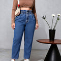 High-Waist Plus Size Jeans - Effortless Charm