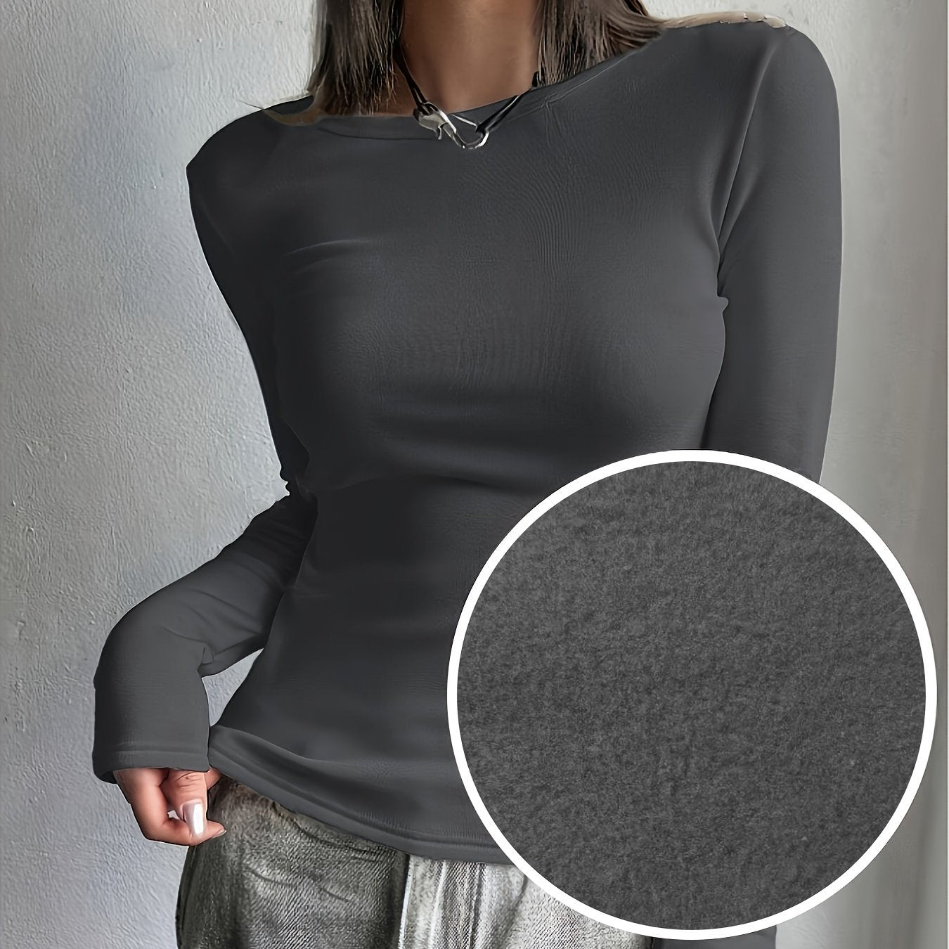 Elegant Ribbed Wool-Lined Women's Top - Cozy & Chic