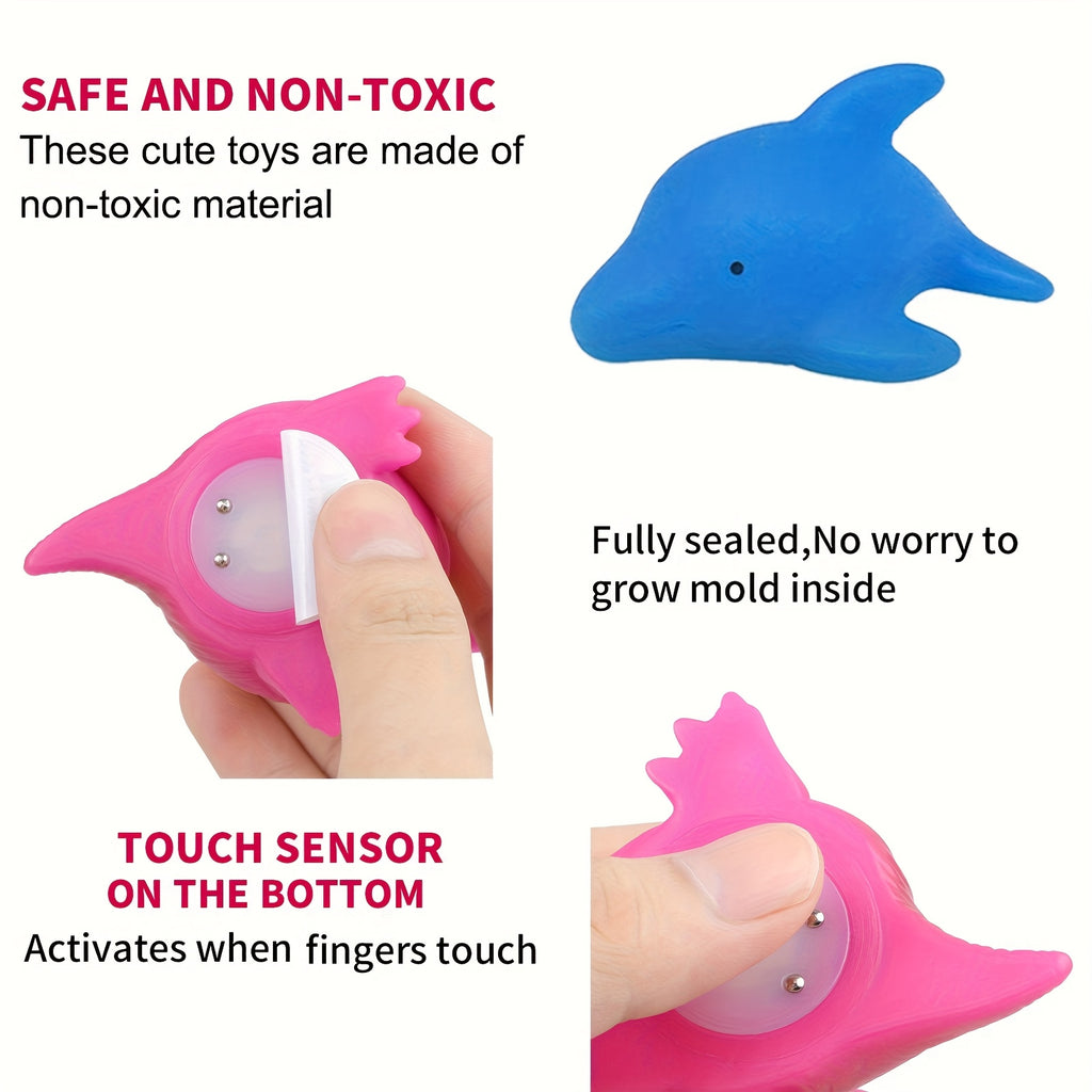 Conjunto de Brinquedos de Banho Flutuantes e Luminosos de 1/3/5/7/10 unidades | Brinquedos Educativos Coloridos Aleatórios para Crianças, Presente Perfeito de Aniversário, Natal, Páscoa, Material de PVC, Bateria de Botão Não Recarregável, Diversão na Banheira e na Duche