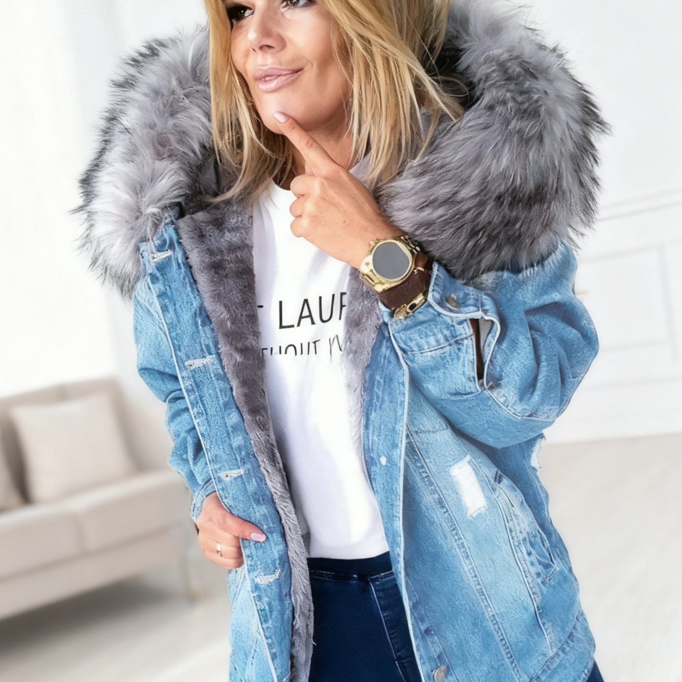 Vintage Oversized Denim Jacket - Effortless Elegance