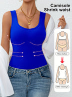 Vest de Controle Abdominal Feminino, Roupa Íntima Sem Mangas Confortável para Modelagem e Cintura Ajustada em Treinos