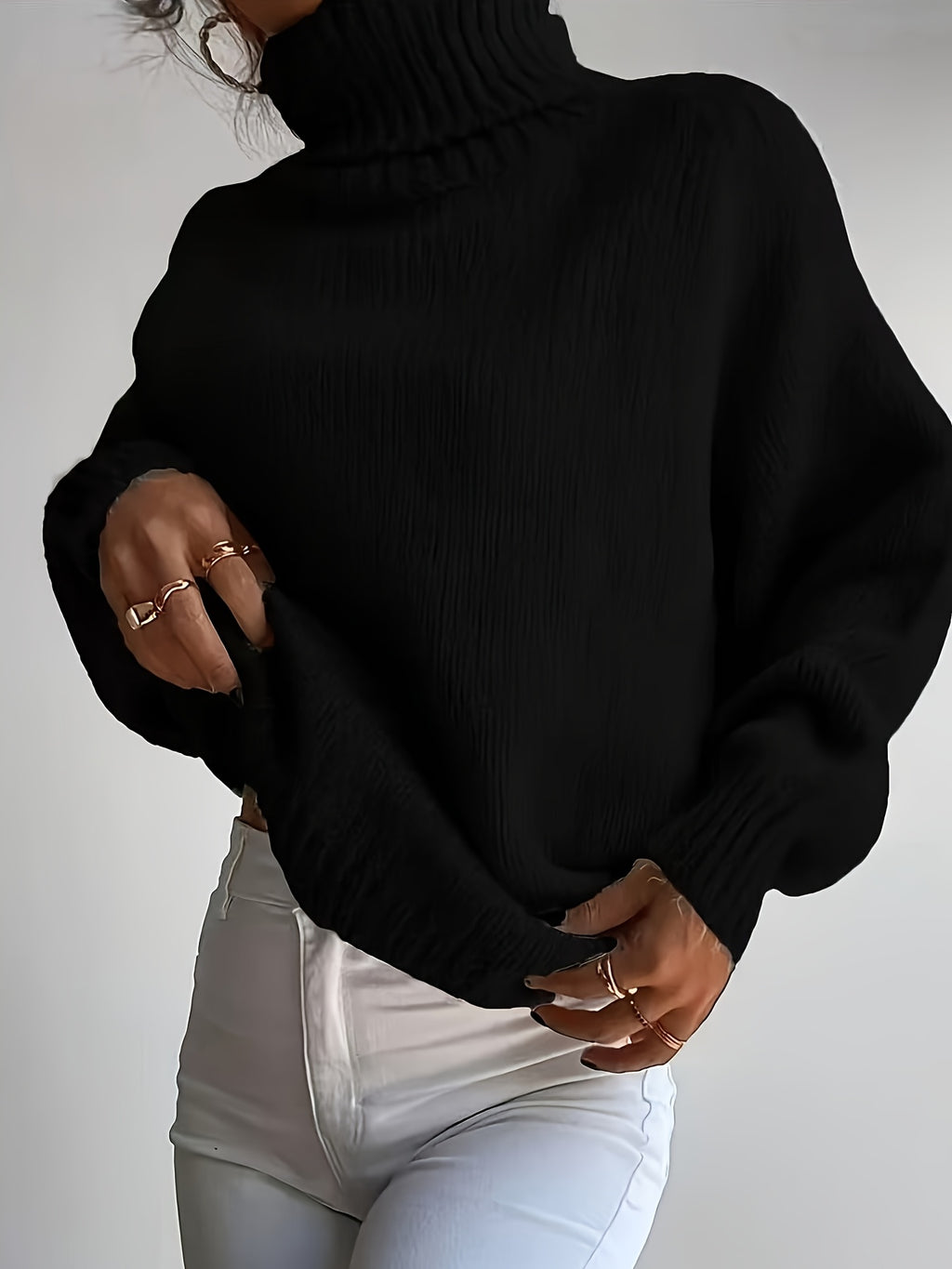 Blusa Feminina Elegante de Gola Redonda - Suéter Macio e Quente de Cor Sólida para Inverno, Lavável na Máquina, Tops Aconchegantes para Outono e Inverno, Versátil para Looks Casuais ou Sofisticados, Suéter Simples para Jeans/Vestidos/Saias