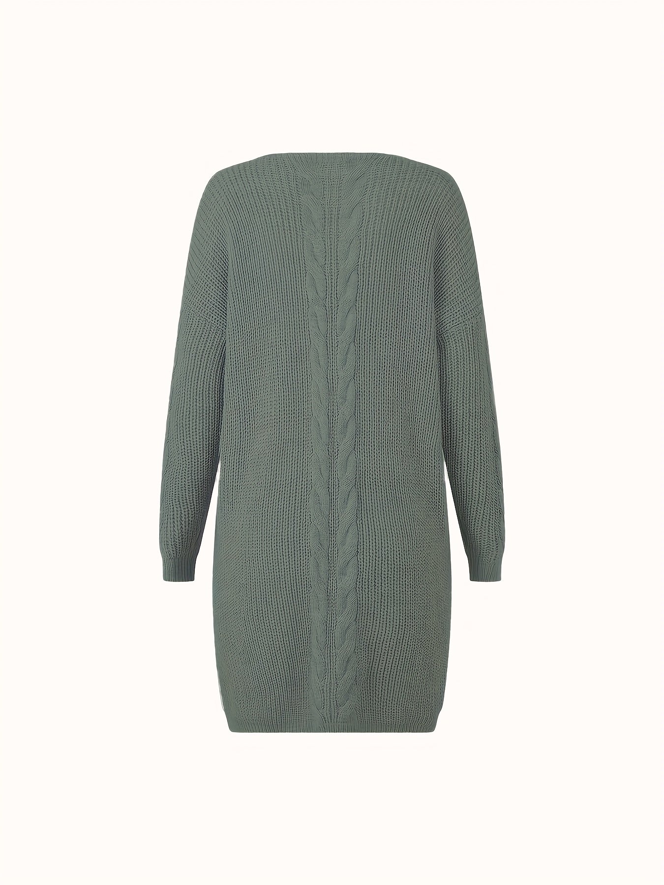 Suéter Casual de Manga Longa com Decote em V para Mulheres Plus Size