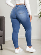 Calças jeans plus size femininas estilo novo para todas as estações, calça skinny elegante e casual. Calcas longas de moda em tamanhos grandes com alta elasticidade e conforto, ótima opção denim slimming que exibe um visual jovem moderno adequado a todos os tipos físicos