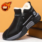Botas de Neve Unissex para Inverno, Simples e Modernas em Cores Sólidas de Cinza, Preto, Caqui, Design Superior em PU, Design de Calçar Fácil, Sola de PVC Espessa e Macia Resistente ao Desgaste com Aderência Forte, Forrada para Calor e Conforto, Sapatos Deslizantes para Preguiça, Adequados para