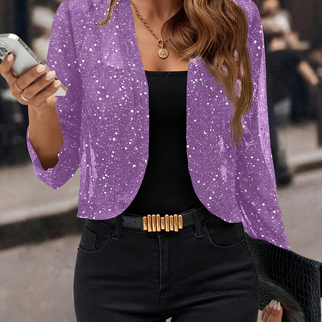 Timeless Glitter Cardigan Blazer - 3/4 Sleeve