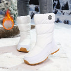 Botas de Neve de Inverno para Mulher - Botas Térmicas Isoladas para Clima Frio com Sola TPR Antiderrapante, À Prova de Vento e de Alta Qualidade - Botas de Meia-Perna para Clima Frio com Palmilha Acolchoada