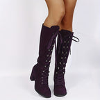 High Heel Lace-Up Winter Boots – Winter-Ready Style