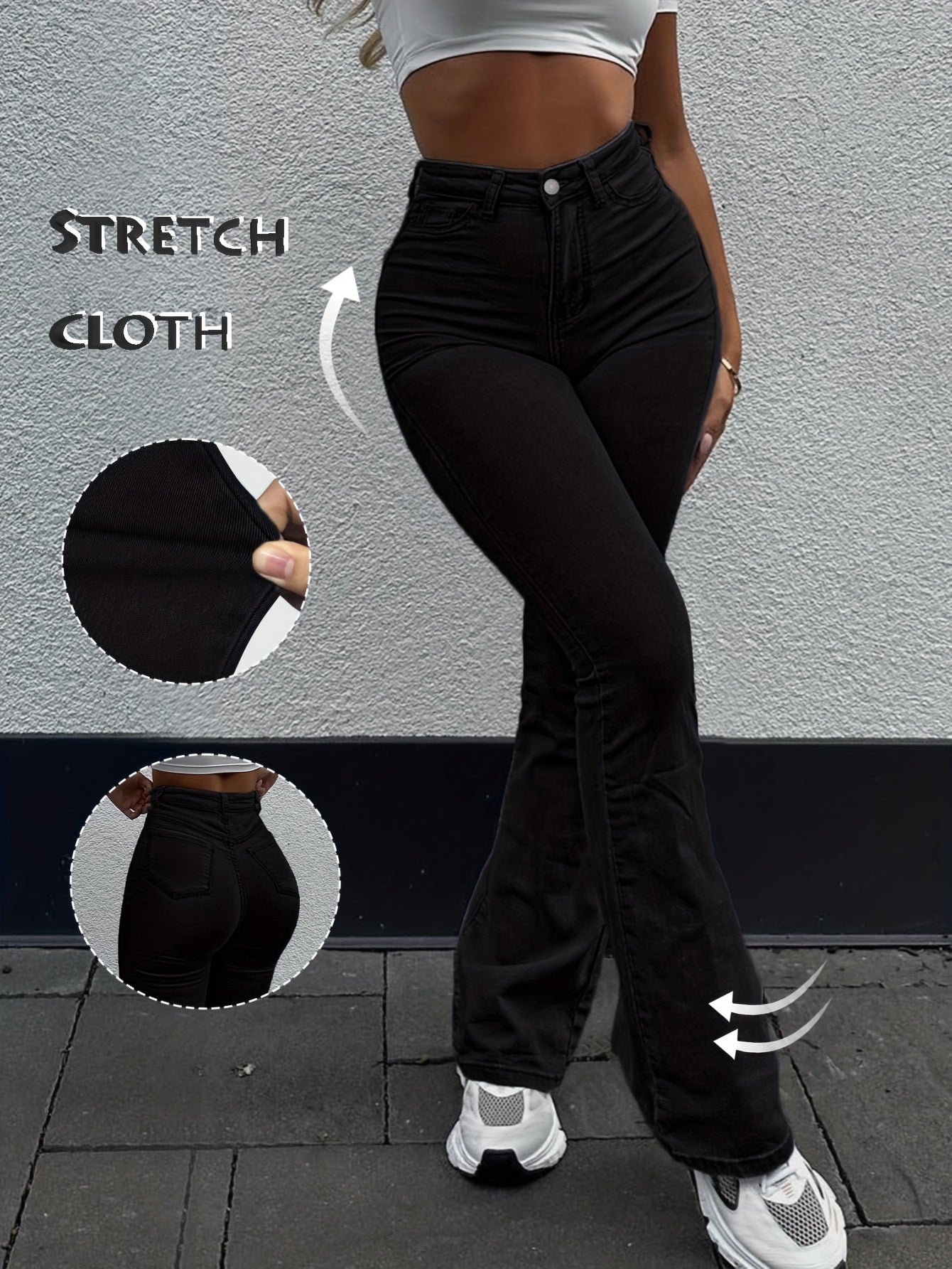 Jeans de ganga desbotados e de lavagem clara para mulher - Calças de perna reta sem elasticidade com design clássico de cinco bolsos, roupa para todos os dias e formal para todas as estações, jeans compridos de estilo streetwear para mulher, roupa versátil, roupa casual, costura de qualidade