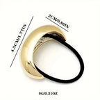 Conjunto de 3 peças de cordão de cabelo oco em liga dourada, design elegante e minimalista com detalhe de renda, cor sólida, para o festival de Natal, adequado para idades a partir dos 14 anos.