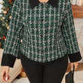 Refined Plaid Blazer Plus Size - Timeless Charm for Everyday