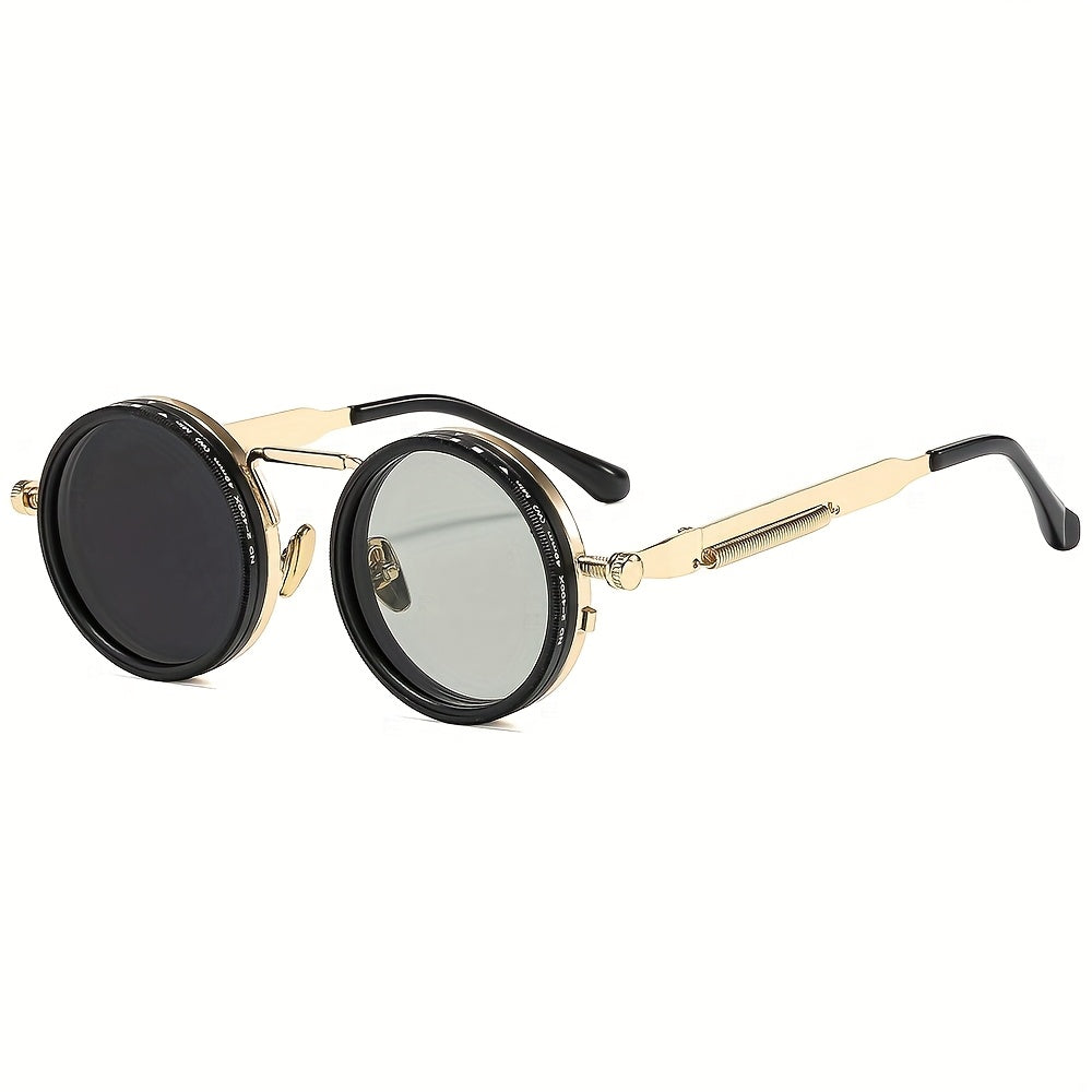 Óculos de Sol Polarizados Rotativos de Moda Punk Clássico com Ajuste de Tonalidade de Nove Níveis, Liga de Alumínio e Magnésio, para Homens e Mulheres, Presente de Natal, Halloween e Páscoa