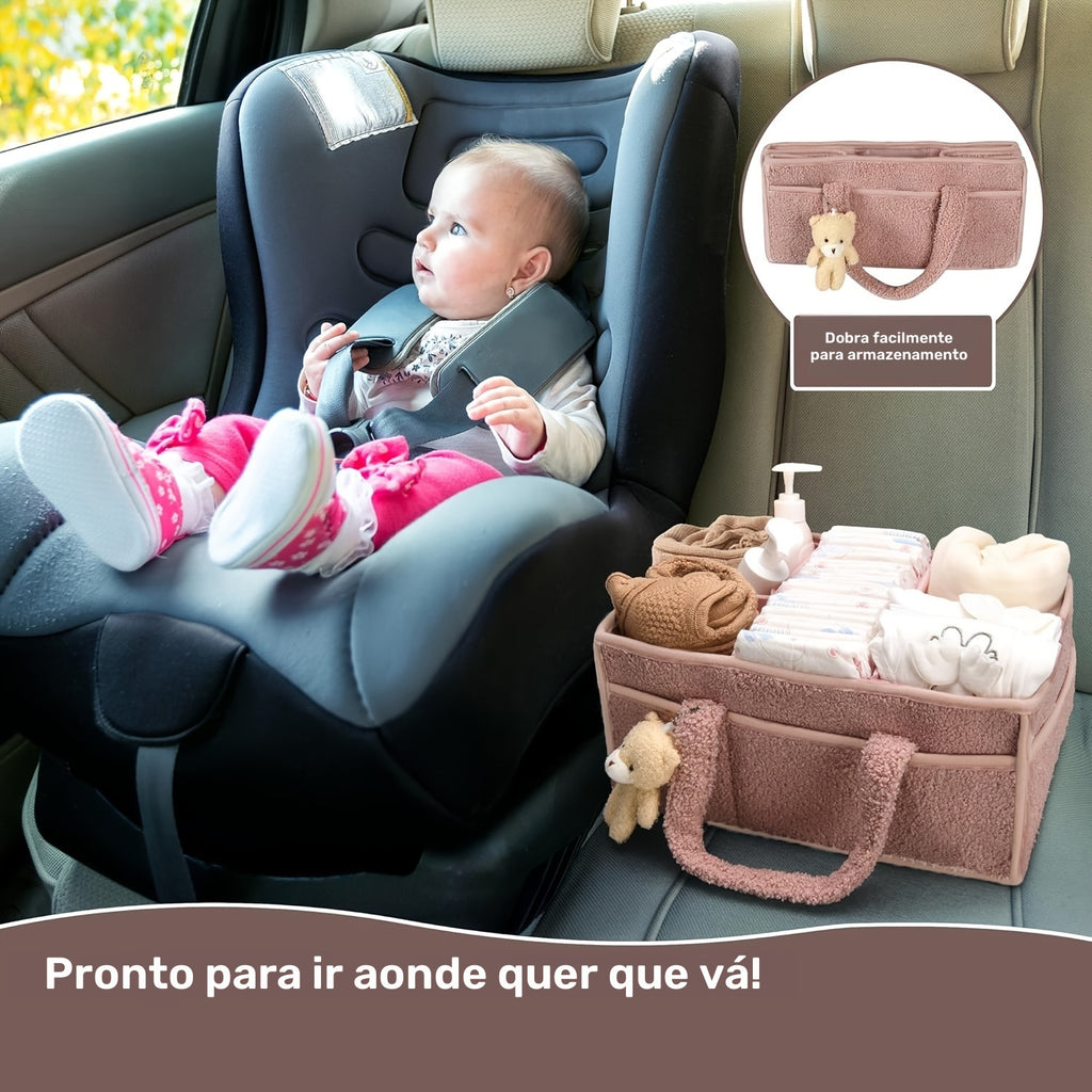 Organizador de Fraldas para Mudo, Cesto de Armazenamento para Fraldas e Lenços Umedecidos, Presente para Chá de Bebê, Organizador de Carro, Organizador de Fraldas, Armazenamento Portátil de Fraldas