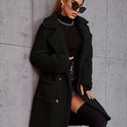 Chic Cozy Long Coat - Warm, Buttoned & Machine Washable