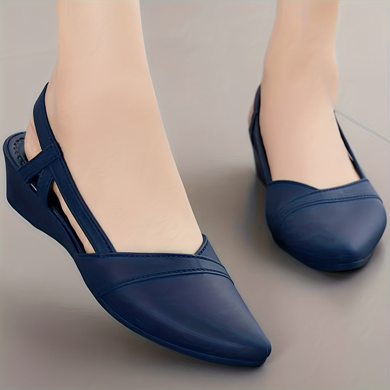 Sapatos de Trabalho Casual com Bico Fino e Sola Macia, Saltos Plataforma Antiderrapantes para Mulheres ao Ar Livre Com Solado Grosso, Flats Clássicos Versáteis da Moda