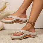 Sandálias de Plataforma Slip-On para Mulher - Sapatos de Praia Acolchoados em EVA com Suporte de Arco, Sola Antiderrapante - Chinelos para Interior/Exterior para Mulheres em Todas as Estações, - Calçado Leve e Fácil de Limpar para Casa, Viagem, Trabalho, Férias - Palmilha Acolchoada para Conforto Durante Todo o Dia