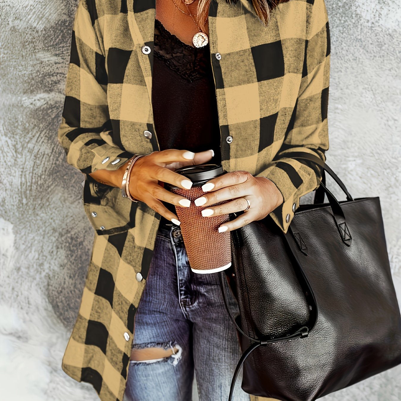Effortless Elegance: Women's Plaid Long Sleeve Shirt