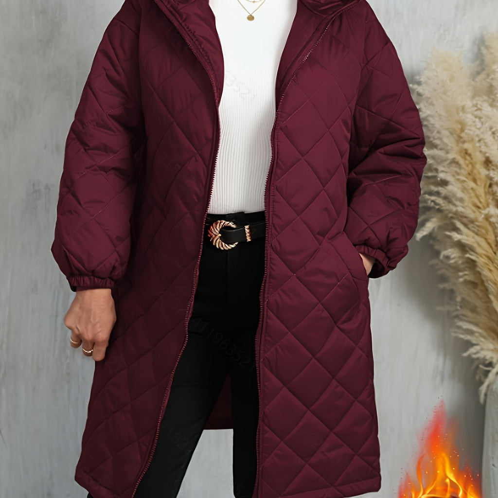 Stylish Hooded Women's Jacket with Purple Lining