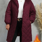 Stylish Hooded Women's Jacket with Purple Lining