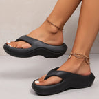 Sandálias de Plataforma Slip-On para Mulher - Sapatos de Praia Acolchoados em EVA com Suporte de Arco, Sola Antiderrapante - Chinelos para Interior/Exterior para Mulheres em Todas as Estações, - Calçado Leve e Fácil de Limpar para Casa, Viagem, Trabalho, Férias - Palmilha Acolchoada para Conforto Durante Todo o Dia