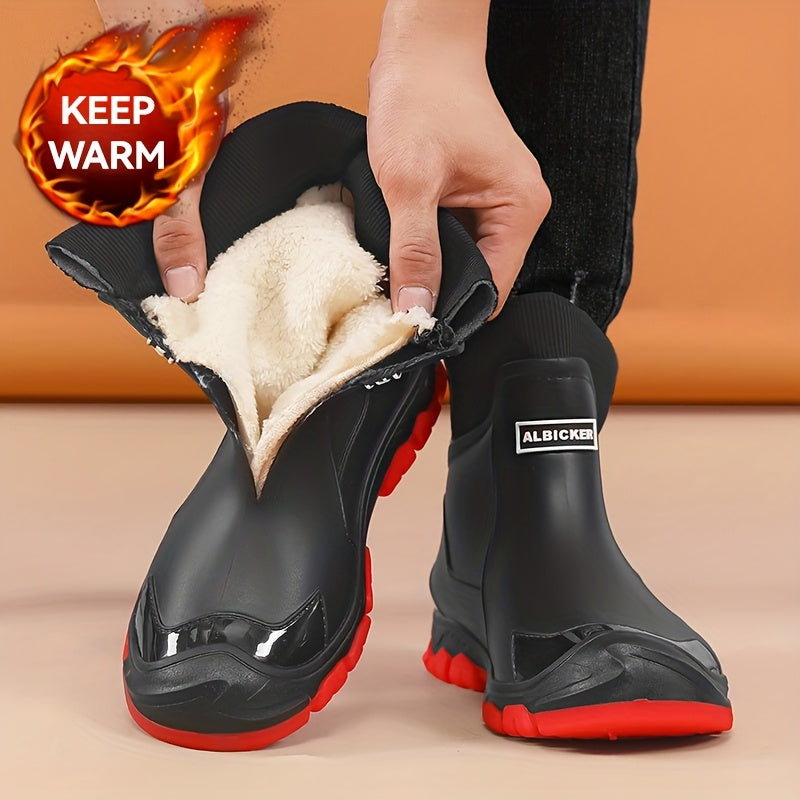 Botas de Neve Femininas da Moda, Botas Curtas Desportivas, Botas de Chuva Unisexo para Exterior com Forro de Lã e Aquecimento Antiderrapante Espesso para Caminhadas e Viagens de Inverno, Presente de Natal Perfeito