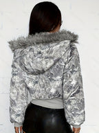 Casaco de Inverno Elegante para Mulher - Casaco de Manga Comprida com Fecho de Zíper Frontal, Tecido Sem Elasticidade, Roupa Exterior Chique para Eventos Diários e Formais - Casaco de Clima Frio de Fácil Cuidado para Mulheres