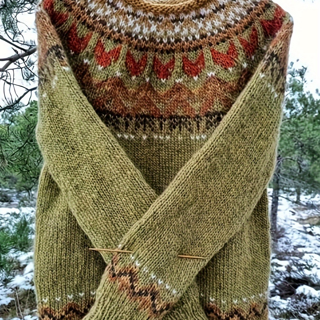 Elegant Color Block Knit Sweater for Women