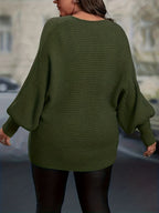 Blusa Feminina Plus Size Elegante, Pullover de Gola V em Malha, Presente para Halloween, Natal e Dia dos Namorados