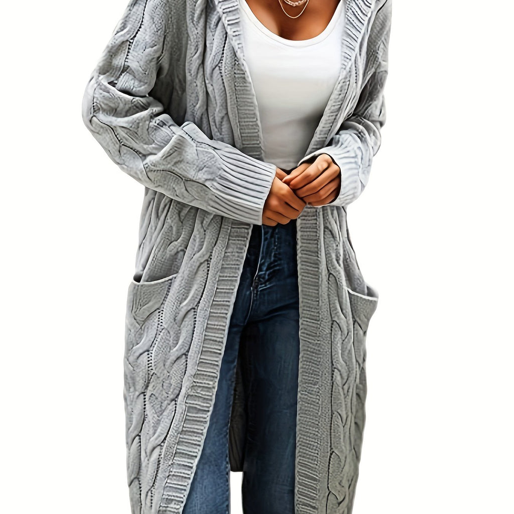 Elegant Hooded Women's Cardigan - Cozy Autumn/Winter Style