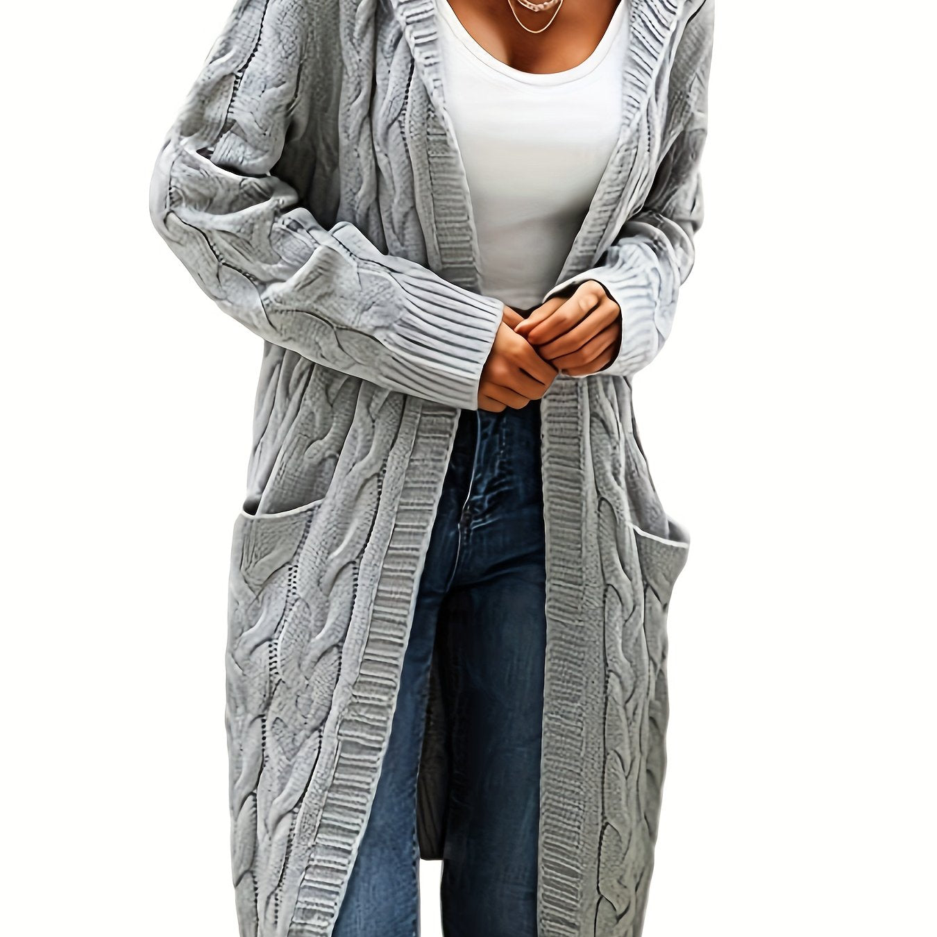 Elegant Hooded Women's Cardigan - Cozy Autumn/Winter Style