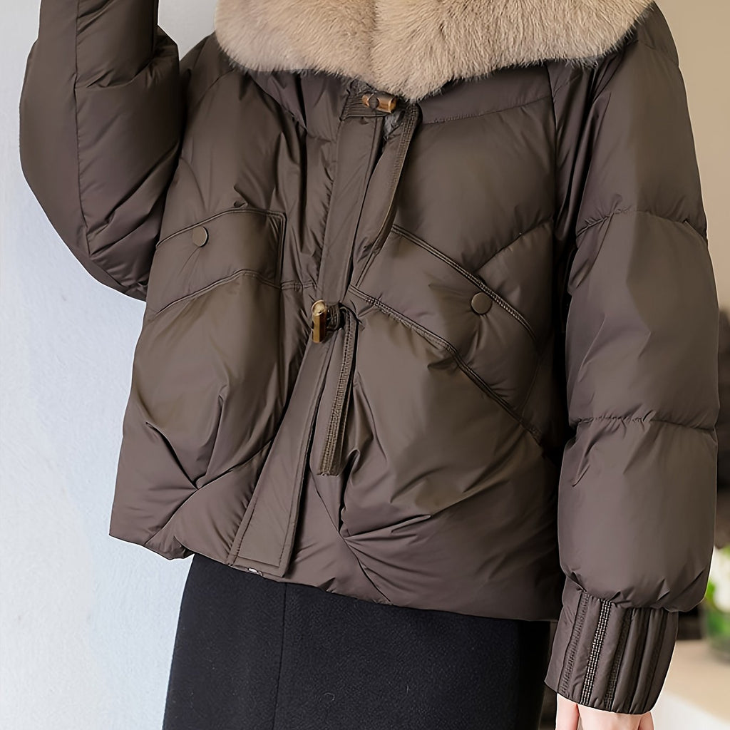 Stylish Women's Winter Jacket with Faux Fur Collar