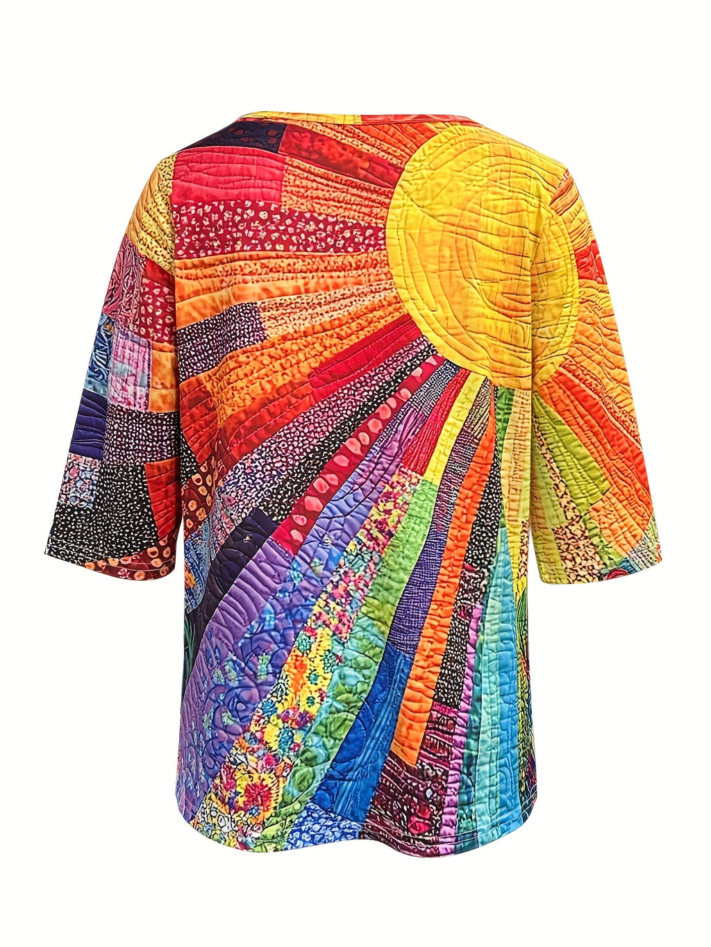 Outono/Inverno Moda Feminina Estampa Versátil Estilo Casual Elegante Midi Camiseta Casual Top para Casa e Uso Diário