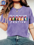 Camiseta de Natal para Amigas Mulheres, Impressão de Personagem de Desenho Animado de Chapéu de Natal, Estilo Clássico de Filme dos Anos 90 da Warner Bros., Estilo Retro Versátil para Férias e Viagens, Disponível em Múltiplas Cores S-XXL, Item de Presente para Dia do Professor, Camiseta de Professor para Mulheres, Camiseta de Professor Azul Royalty, Camiseta de Professor para Mulheres, Camiseta Engraçada de Amizade para Mulheres, Série de TV de Amizade, Artigo de Série de Amizade para Mulheres