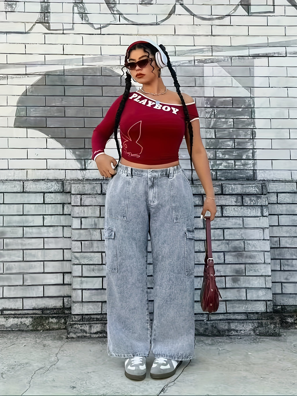 Calças de carga azul claro para mulheres de tamanho grande - Denim de alta elasticidade com bolsos, estilo casual, conforto para todas as estações, moda confortável | Calças de estilo casual | Tecido de alta elasticidade, calças de mulher, overalls de denim para mulher, calças de mãe para mulher