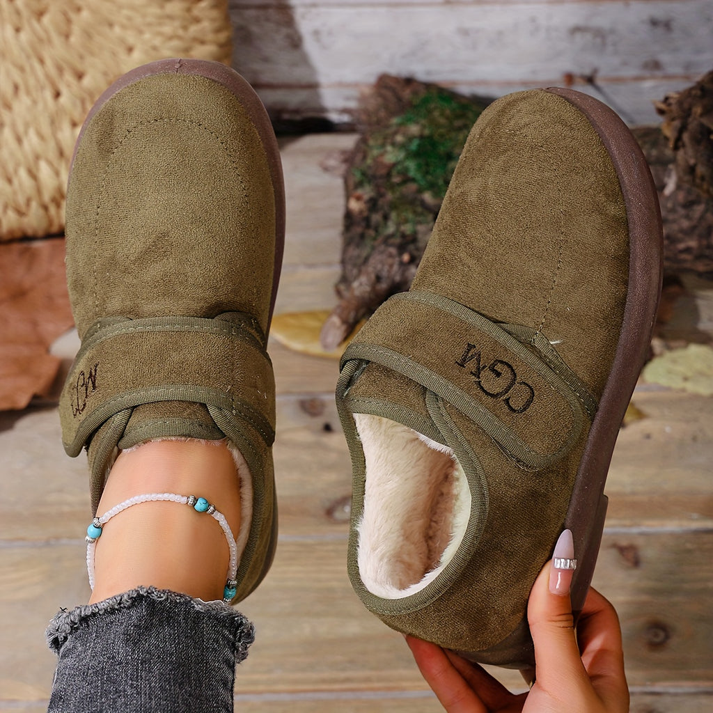 Botas de Inverno Femininas - Fecho Slip-On, Sola de Borracha Antiderrapante, Palmilha Acolchoada - Botas Quentes para Clima Frio para Uso Diário, Viagens, Presente de Halloween Para Mulheres, Botas de Inverno Femininas, Calçado de Festa, Design de Biqueira Redonda, Construção Durável, sola antiderrapante