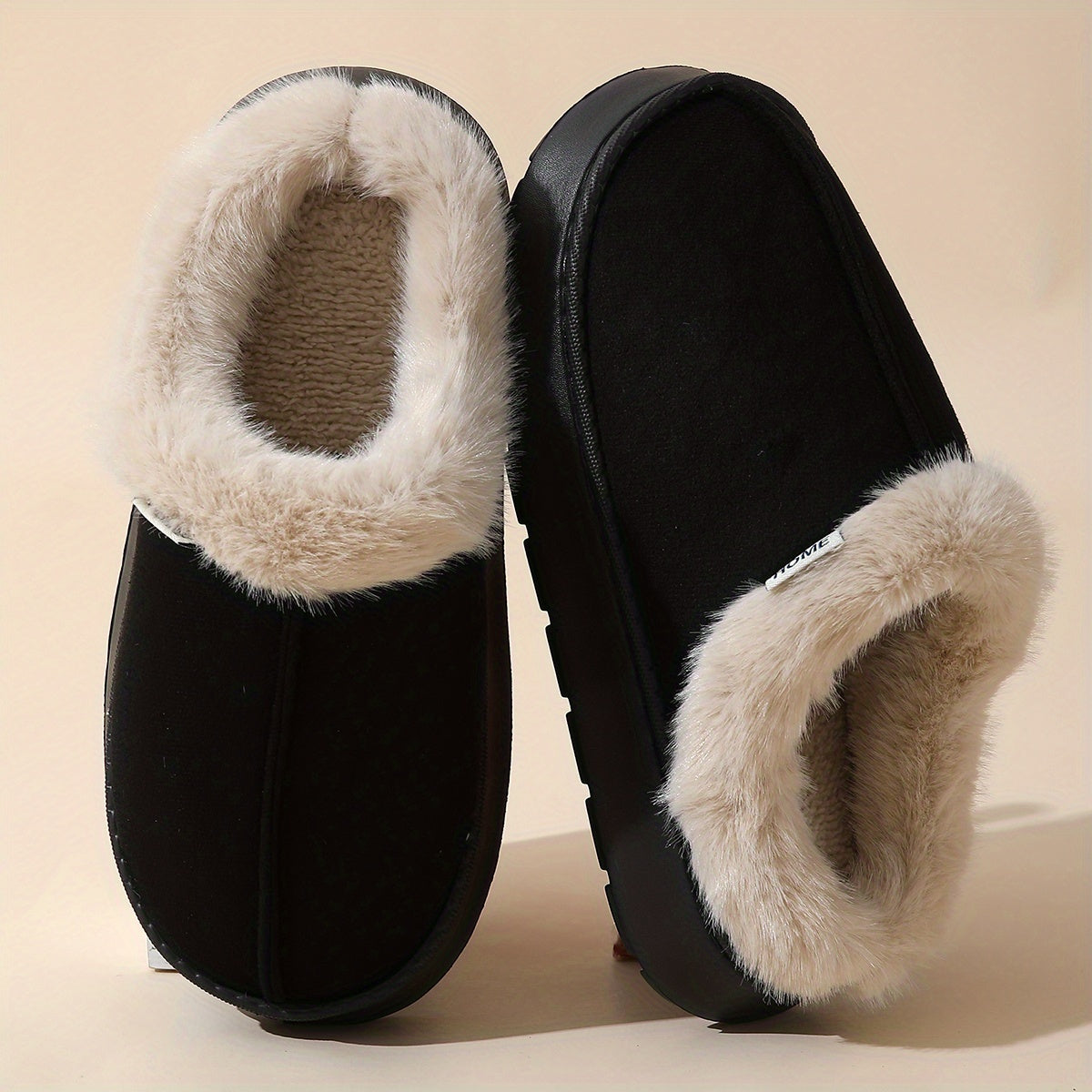 Chinelos Elegantes de Pelúcia para Mulher - Solas Macias e Quentes em EVA Acolchoada e Espessa com Forro de Pelúcia, Antiderrapantes e Confortáveis para Praia no Verão, Sapatos de Casa para Interior/Exterior em Todas as Estações em Cores Pastel e Neutras (Rosa, ) - Material EVA Durável e Fácil de Limpar