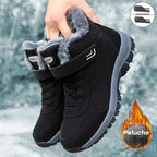 Botas de Neve Femininas, Estilo Casal Outono/Inverno Unissex Esportes ao Ar Livre Sapatos Cano Alto para Caminhada com Forro Fleece Quente e Solado Macio Antiderrapar Durável Tamanho Grande Pai Mãe Idosa Curta Confortavelmente no Dia a dia em Temperaturais Abissíssim