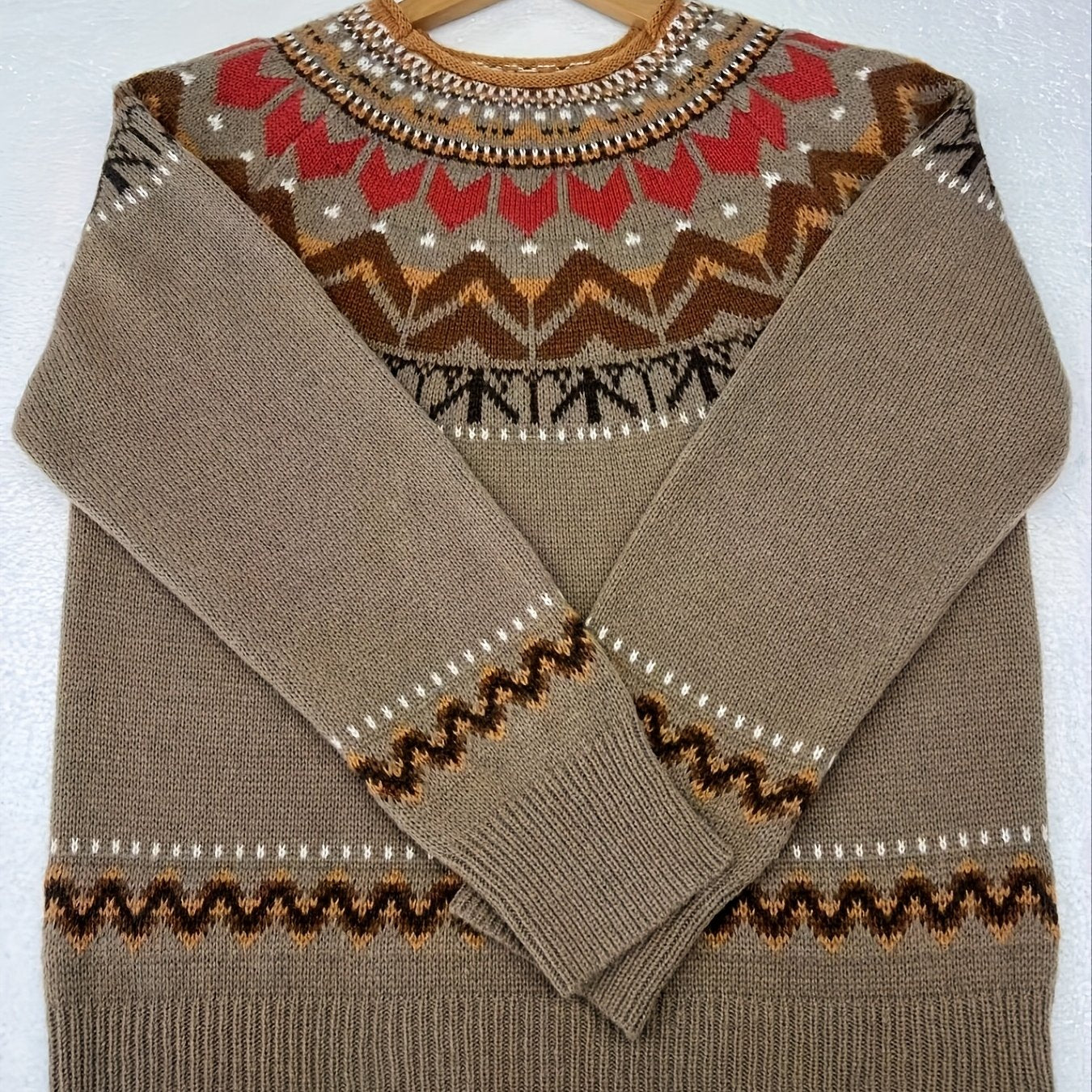 Elegant Color Block Knit Sweater for Women