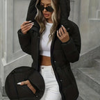 Elegant Women's Midi Coat with Cord Detail