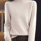 Chic High-Neck Women's Knit Sweater - Soft & Warm Essential