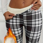 High-Waisted Women's Cozy Tartan Leggings