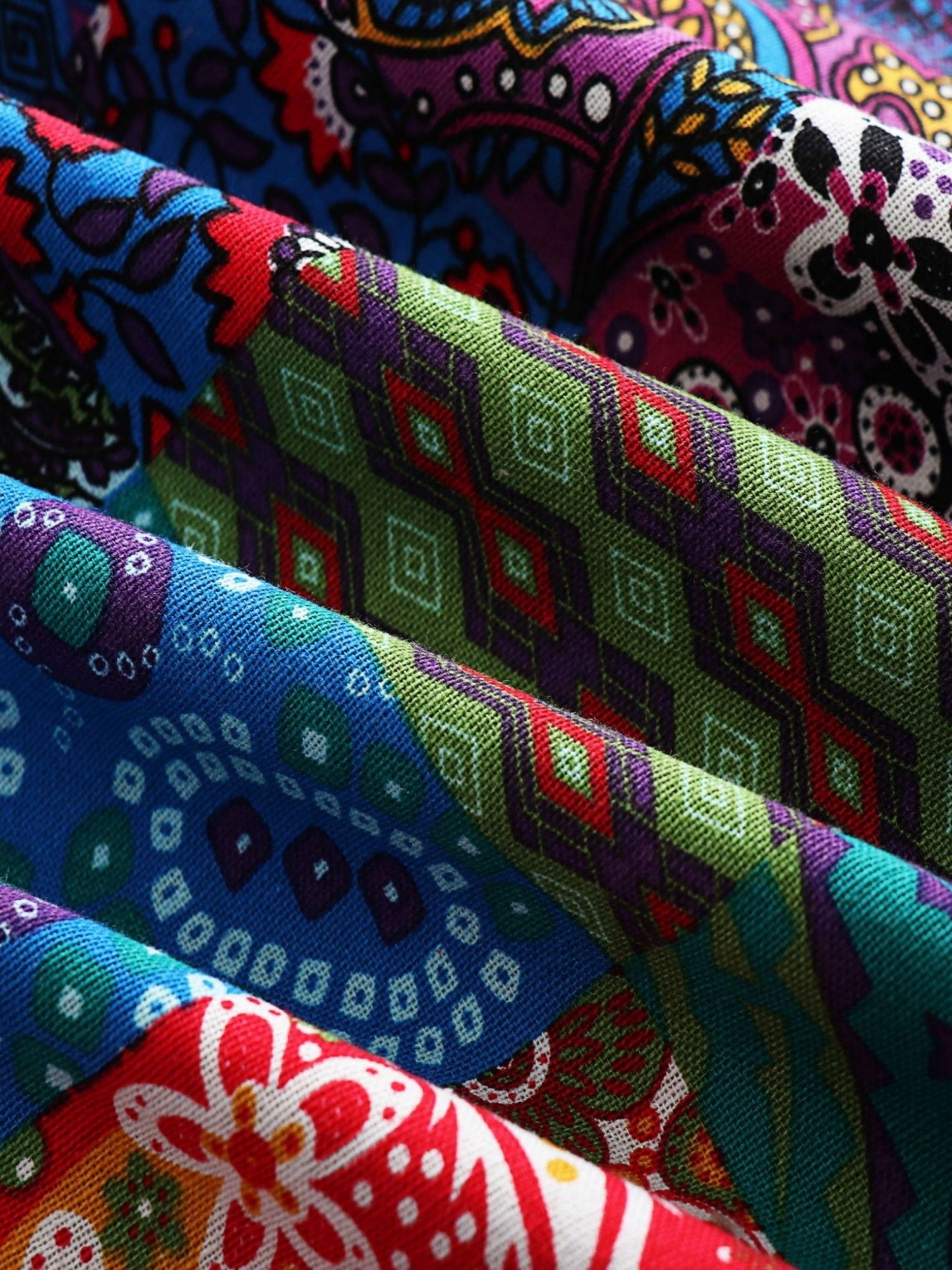 Casaco com Capuz Forrado de Fleece com Estampa Paisley & Floral Colorida - Quente, com Botões, Manga Longa, Roupa de Fora para Mulheres, Lavável à Máquina