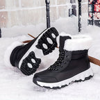 Botas de neve grossa para inverno, sapatos masculinos e femininos quentes em veludo, antiderrapantes, tamanho grande, cano alto para uso externo