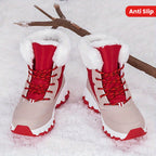 Botas de neve grossa para inverno, sapatos masculinos e femininos quentes em veludo, antiderrapantes, tamanho grande, cano alto para uso externo