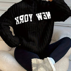 Cozy Quilted High Collar Sweatshirt for Women