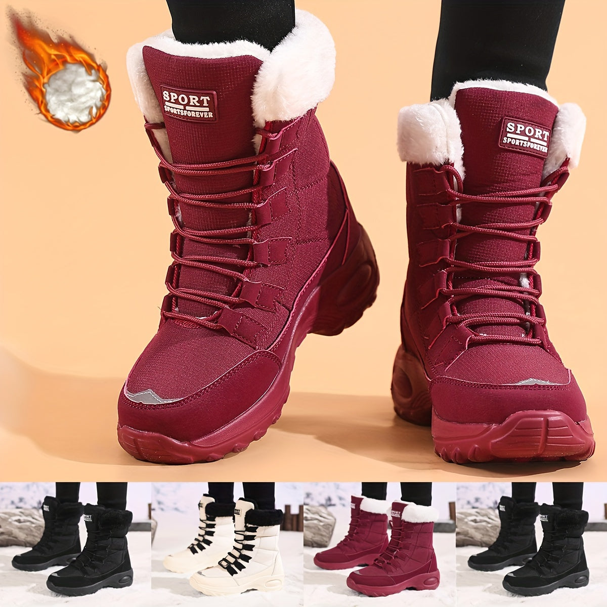 Botas de Inverno de Veludo Cotelê para Mulheres Mr.Modars com Sola de Placa - Bico Redondo, Quentes / Sola de Borracha, Botas de Neve Adequadas para Clima, Uso Casual e Semi-Formal - Estilo Europeu (Nome da Marca)