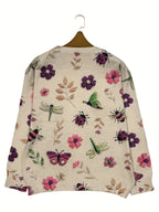 (Impressão Digital 2D) [Estampa Total] [Leve] [Suéter] Suéter de Malha Leve com Estampa Completa de Insetos, Gola Redonda Casual e Manga Longa, Moda Feminina